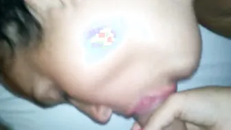 Divine oral sex and cum on face