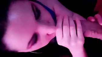 pov Dark Hair Blows Cock On Her Knees Cum On Her Face