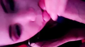 pov Dark Hair Blows Cock On Her Knees Cum On Her Face