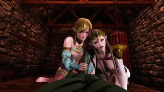 Zelda encouraging Femboy Link to take Monster Dick inside his Butt | 3D Anime Animation