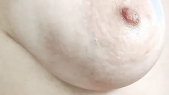 Closeup saggy boobs with stretch marks