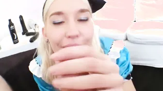 Small Anna offer head and getting banged into her tight butt