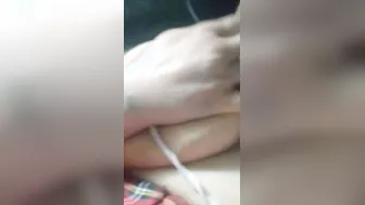 Sucking Off own nipple smoke bdsm solo banged with new sex toy