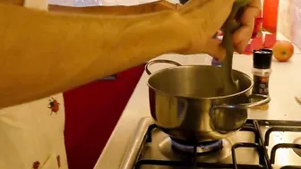Spontaneous Sex inside the Kitchen. She is nude and wears