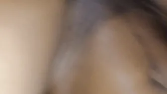 Making my slutty black baby momma cream all over my my gigantic cock