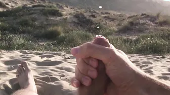 First slow motion jizzed on nudist beach