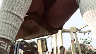19 Year Old urinating into outdoors with. pants