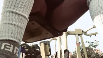19 Year Old urinating into outdoors with. pants
