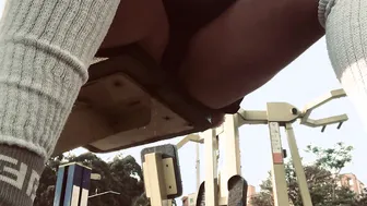 19 Year Old urinating into outdoors with. pants