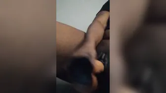 Huge sex toy into tight twat