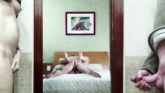 filthy lovers masturbates watching their friends having sex