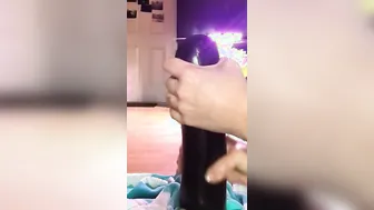 Lubing up Ebony babe