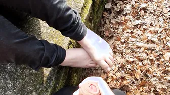 Candycherry7 : Huge jizzed on my foot near a Church 