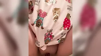 Woke up into an ugly muumuu having to pissing and vulgar long peeing quick orgasm