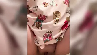 Woke up into an ugly muumuu having to pissing and vulgar long peeing quick orgasm
