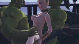 2 orcs love to nailed an elf sluts into her cunt and booty
