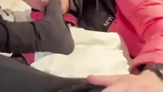 Teenie worships my stinky socks and foot