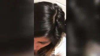 Lesbo Hispanic learning to suck cock
