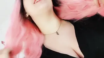 Thicc pink-haired momma wants to drill your butt with a strap-on