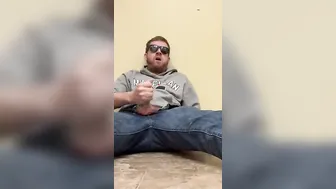 Jacking Off On the Toilet Floor into My Jeans and Sweatshirt