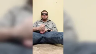 Jacking Off On the Toilet Floor into My Jeans and Sweatshirt