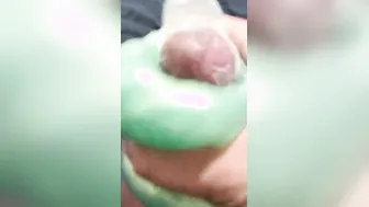 Masturbating with a Slime into a Condom