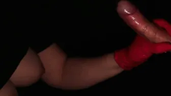 Red Pvc Gloves GloryHole Hand Job