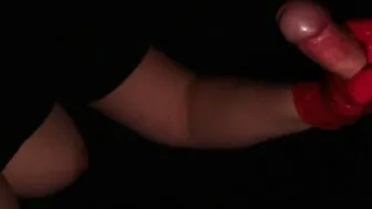 Red Pvc Gloves GloryHole Hand Job