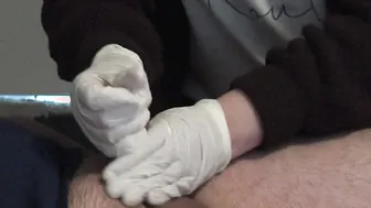 Milf Milks Husband w Latex Glove Hand Job three Day Chastity Release for Cuck Hubby