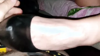 Nude Girlfriend Inside High Heels Steps On Penis Of Obedient Sub