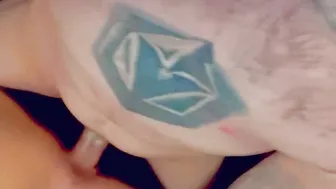 Quicky of me creaming on his penis til he ejaculates