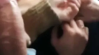 Having a oral sex by a stranger into a train - cum in mouth amateur