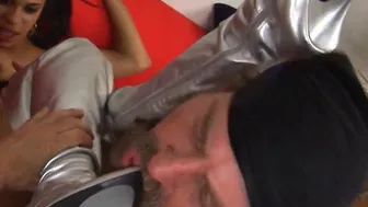Small african bimbo Chyanne Jacobs getting banged rough by white dick