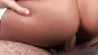 Big Titted goddess makes a cock disappear inside her tight asshole