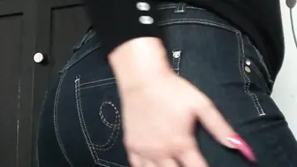 Pink Stiletto Nails Caressing Goddess Booty inside Jeans