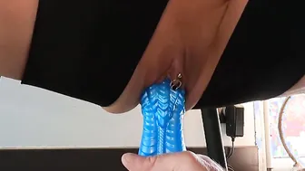 My step sister impales herself on a gigantic toy inside her pierced vagina ride my penis to gotten creampied