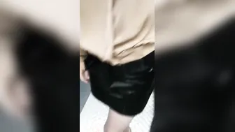 mom masturbates crossed legs standing inside outside elevator