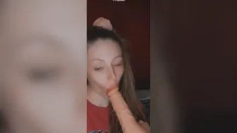 Bambi practices giving throat