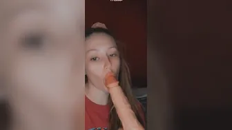 Bambi practices giving throat