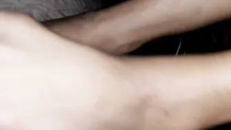 red toenails toejob