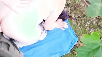 Fucking gigantic white butt into the woods OUTDOOR ALMOST GOTTEN CAUGHT