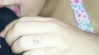 Showing Off him till he cum through lingerie fellatio lapdance hand job