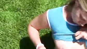 Sweet Little April lollipop Cunt Outdoors