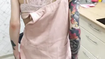 Inked Cutie into knee socks loves to masturbate