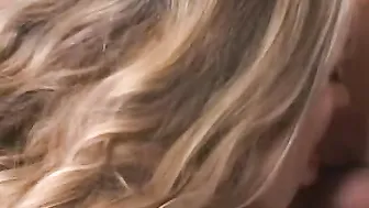 Mother teaches step daughter to suck penis by practicing with