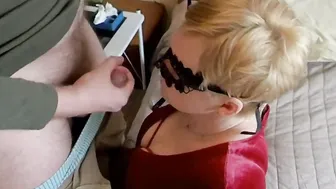 Mouth banged and jerk off to mouth