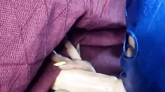 Ex-Wife practicing to suck 3 dicks inside gloryhole