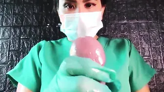 Edging and Sounding by sadistic nurse with rubber gloves (DominaFire)