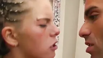 hard standing double penetration with Monika Sommer