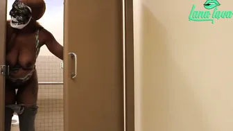 African Bae almost Caught Flashing  Fucking herself into Retail Stores